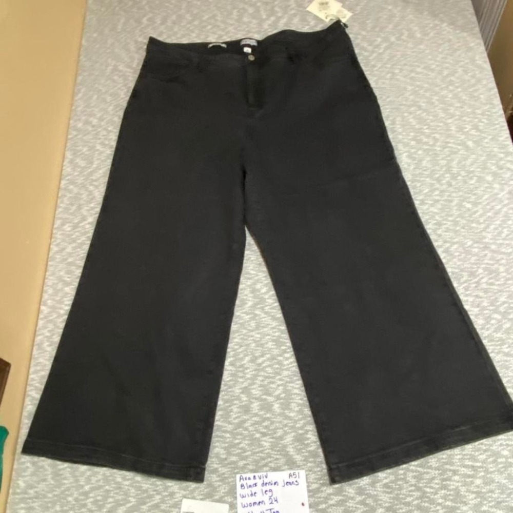 Ava & Viv‎ black wide leg pants new without tag. Women 24 . SKU-A51#wideleg